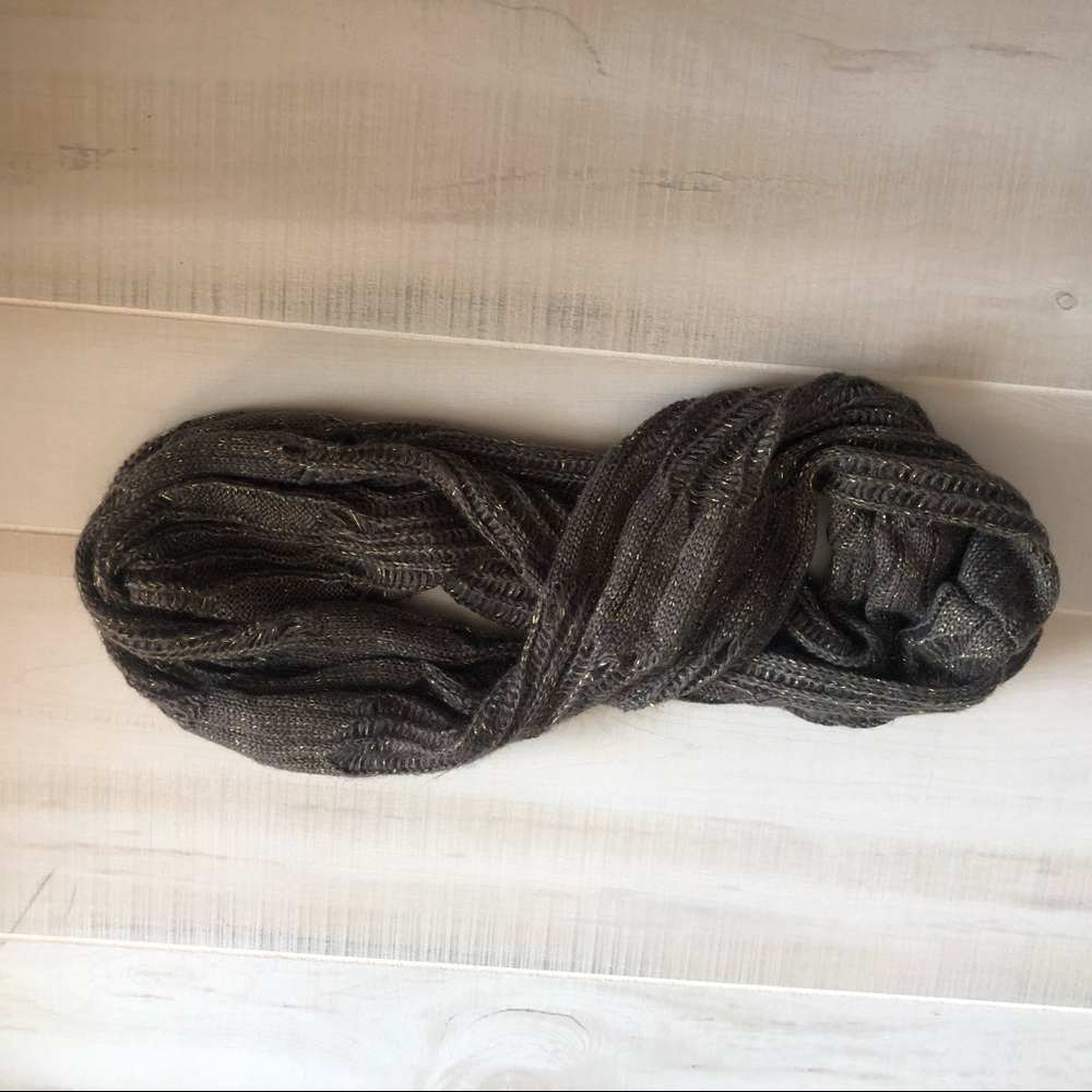 Olive and gold infinity scarf
